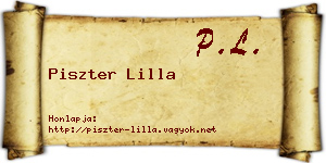 Piszter Lilla névjegykártya